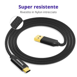 Tronsmart CPP9 Braided Nylon USB-C to USB-A 3.0 Charging & Syncing Cable (1 ft*1, 3.3 ft*1, 6 ft*1/3 Pack)