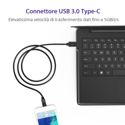 Tronsmart [2 Pack] CC04P Type-C (USB-C) Male to Type-A (USB-A) 2.0 Male Sync & Charging Cable (3.3ft, 1 x Black, 1 x White)